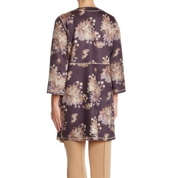 Chelsea & Theodore faux suede floral print open jacket, NWT, S - Picture 3 of 11